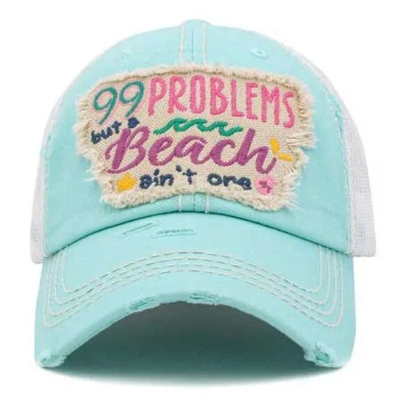 2/$30 Light Blue 99 Problems but a Beach Ain’t one Baseball Hat - Picture 5 of 11